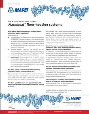 FAQ - Mapeheat floor-heating system